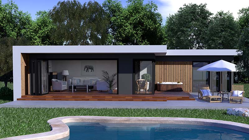 Luxury pool house contractor and detached guest suite building Brantford