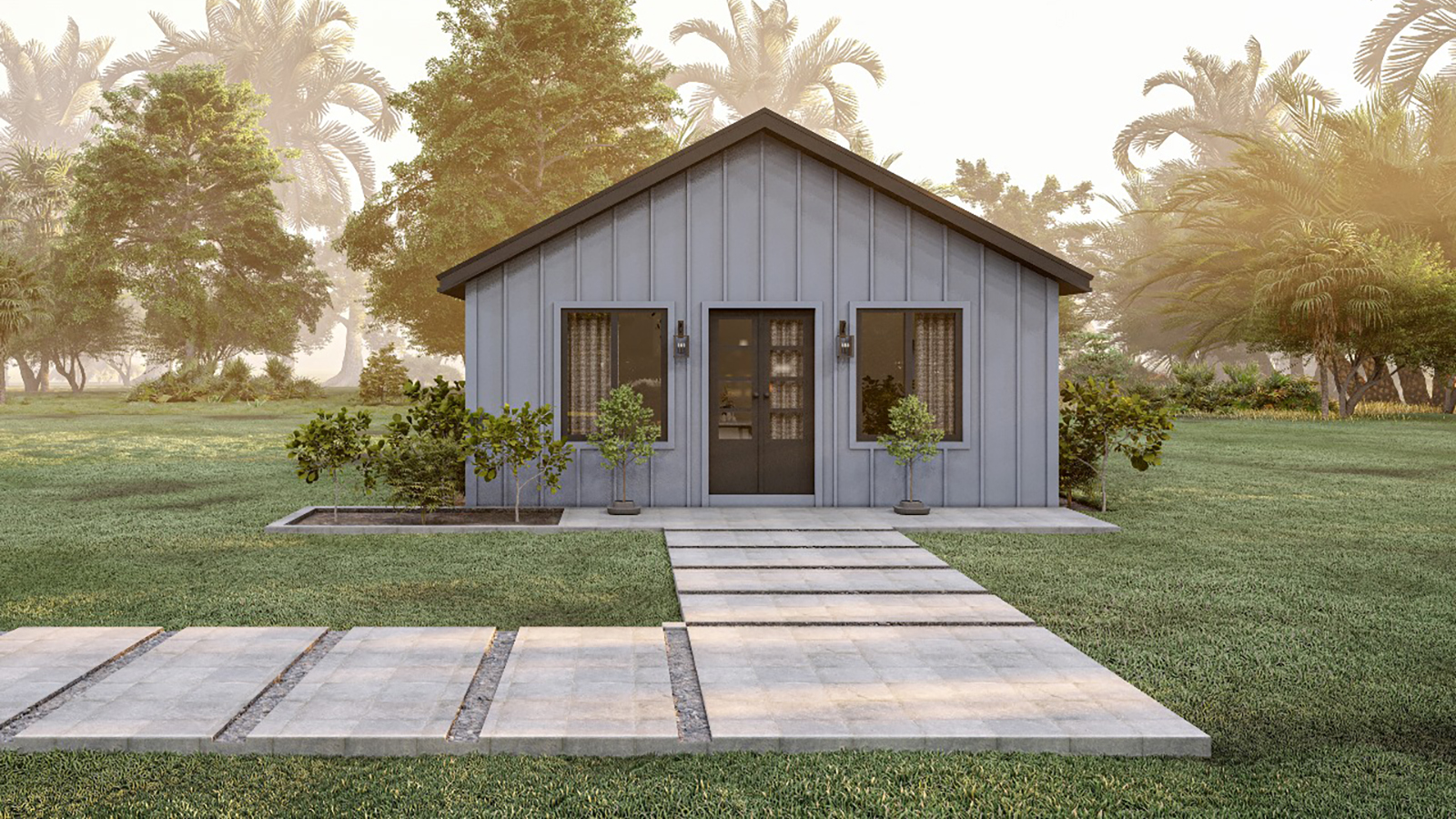 Custom backyard home design configuration