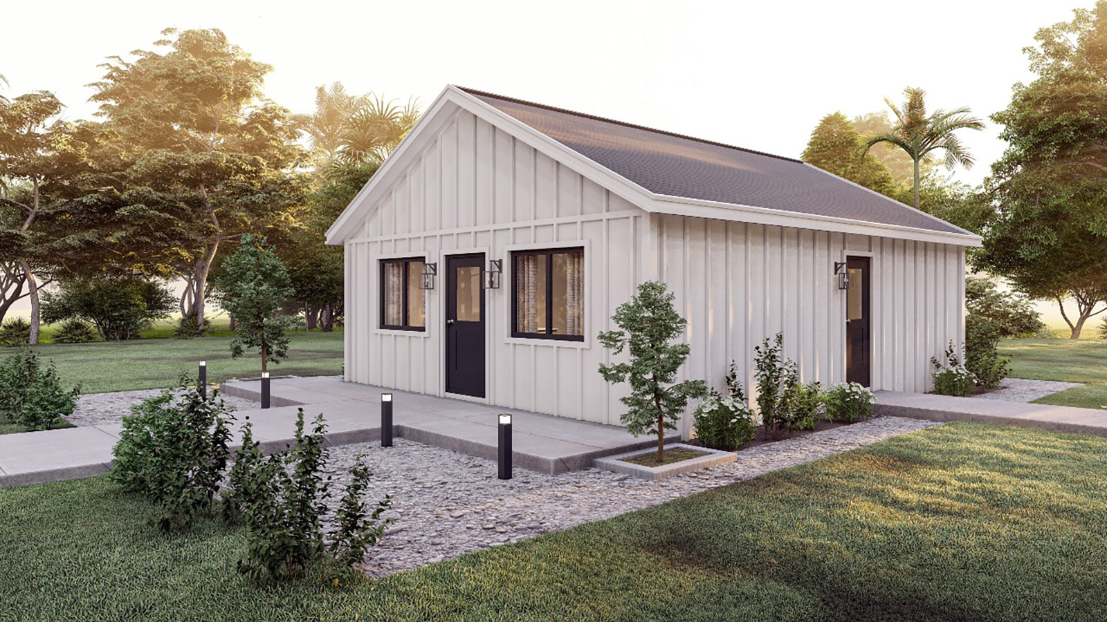 Model C 778 square foot accessory dwelling unit structural floor plan