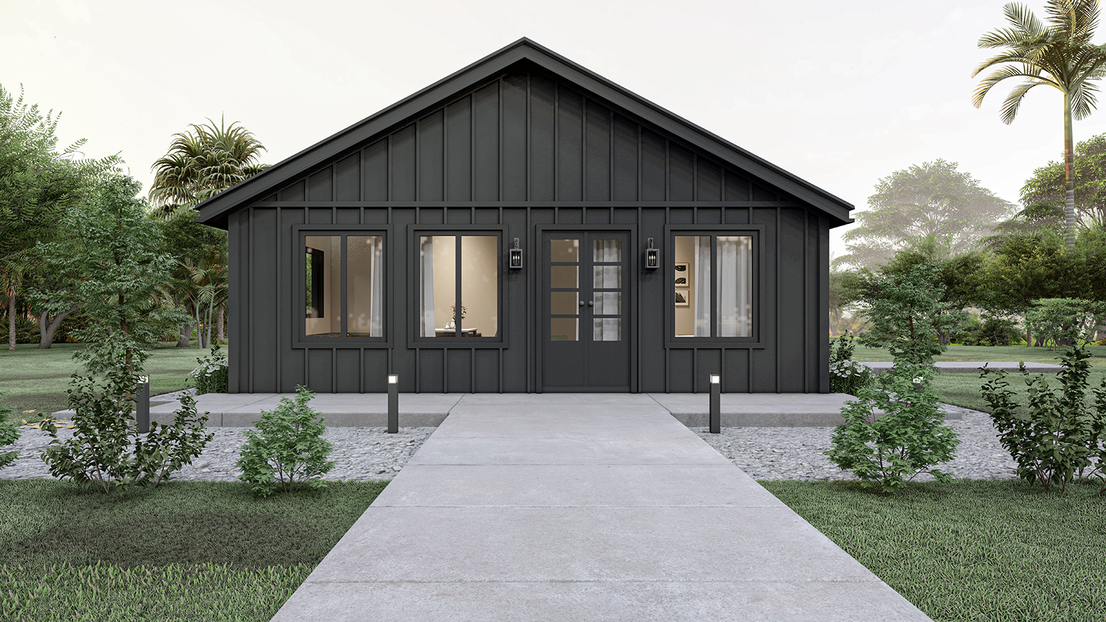 Two-story accessory dwelling unit architecture blueprint